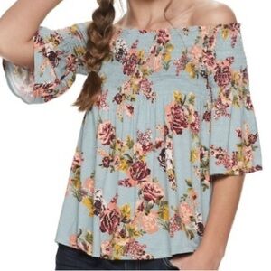 REWIND Off The Shoulder Floral Top NWT